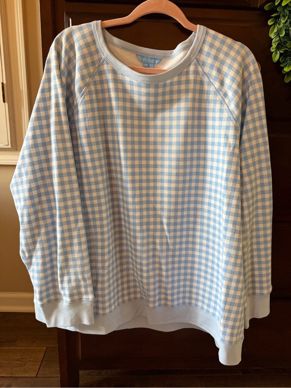 Draper James Light Blue & Cream Crewneck Pullover